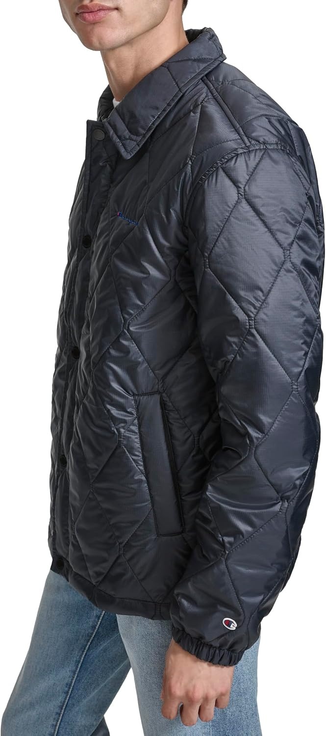 image:imageChampion Mens Diamond Quilted Active Coaches JacketBlack