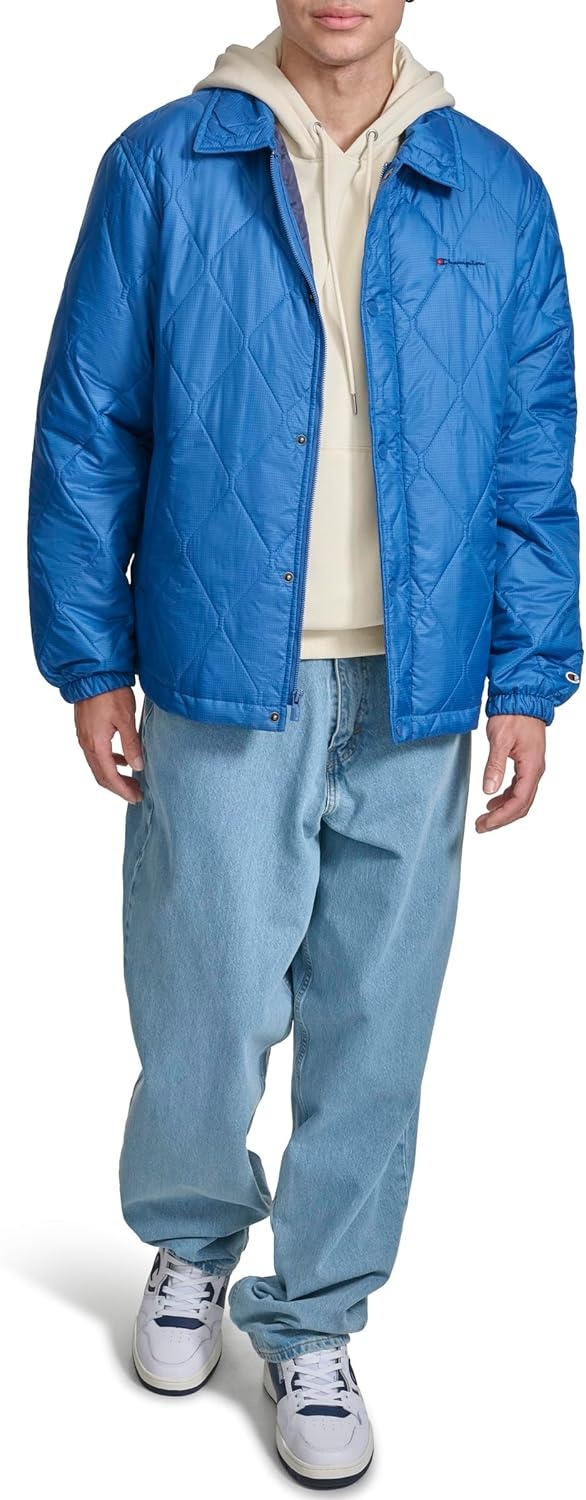 image:imageChampion Mens Diamond Quilted Active Coaches JacketSurf the Web