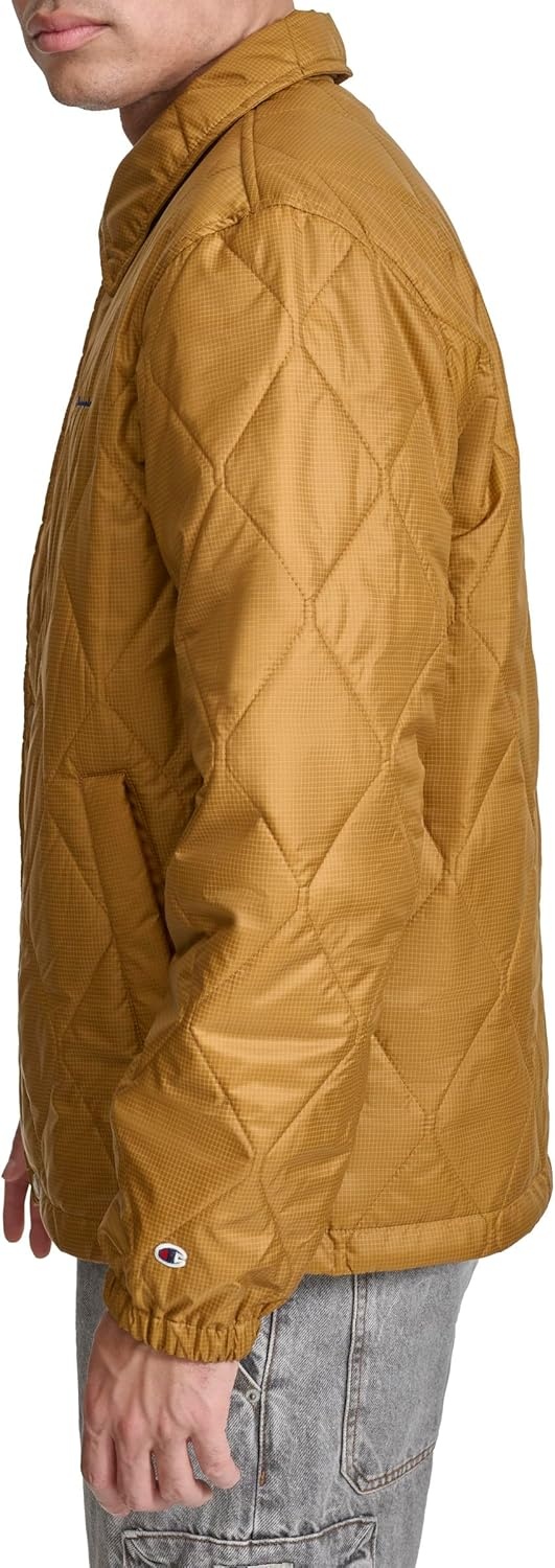 image:imageChampion Mens Diamond Quilted Active Coaches JacketTobacco