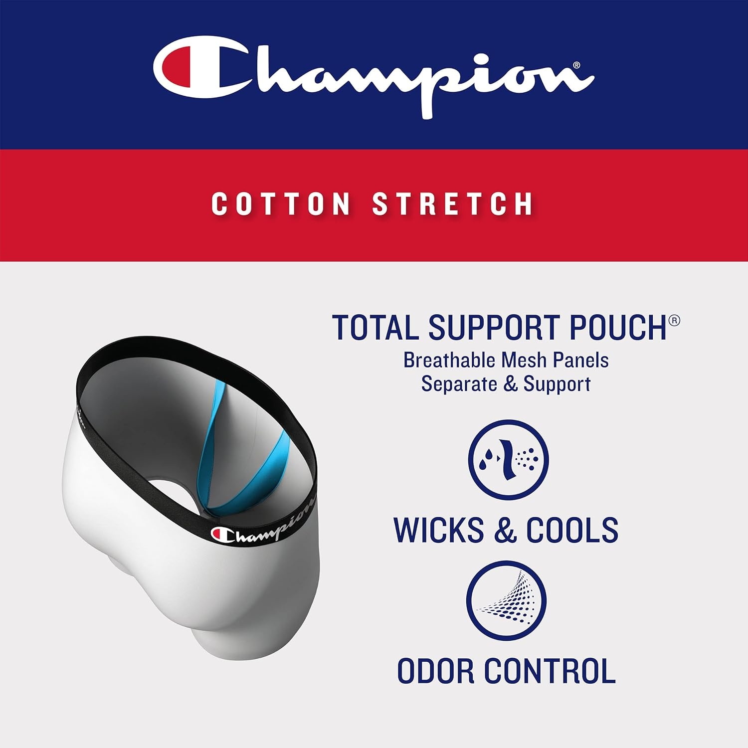 image:imageChampion Mens Everyday Cotton Stretch 4 PackBlack 4 Pack