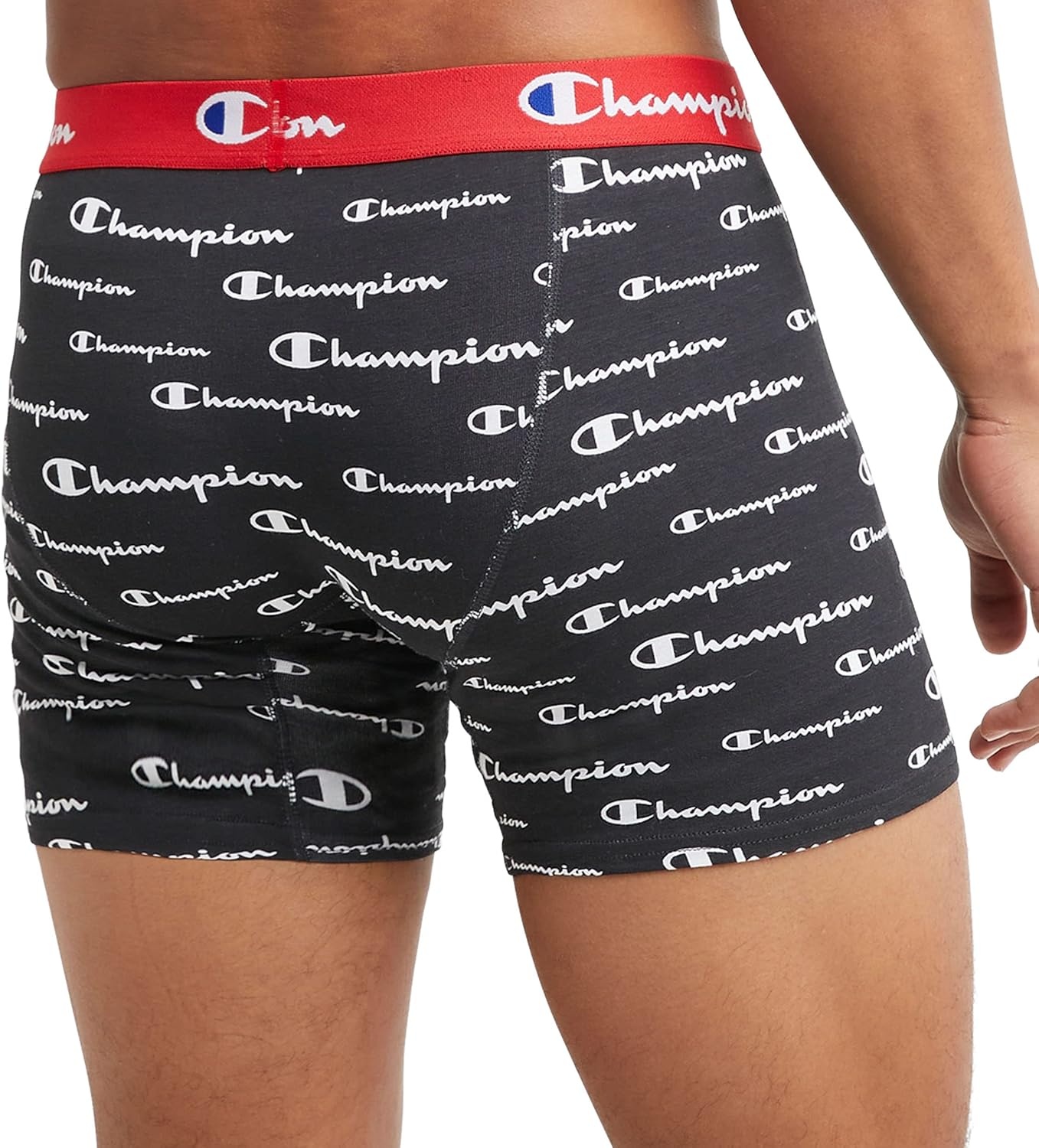 image:imageChampion Mens Everyday Cotton Stretch Boxer Briefs 3 PackBlackOxford Grey HeatherBlack Script Logo 3 Pack