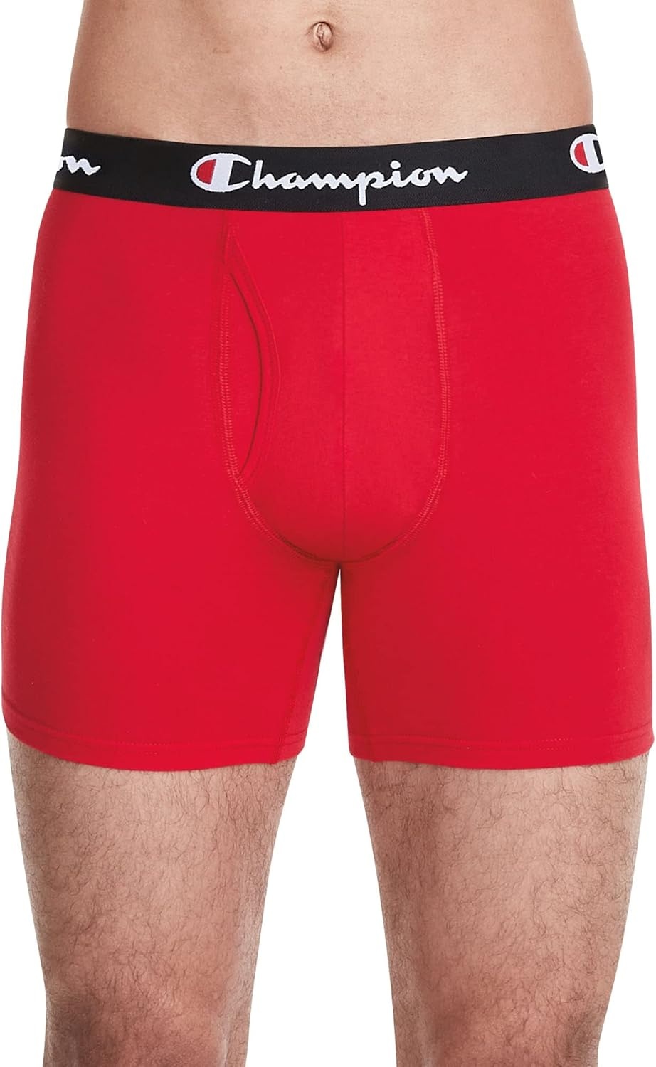 image:imageChampion Mens Everyday Cotton Stretch Boxer Briefs 3 PackBlue White Script LogoBlackRed 3 Pack