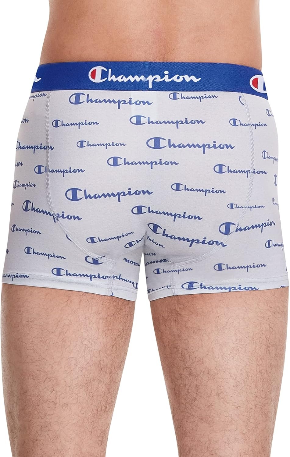 image:imageChampion Mens Everyday Cotton Stretch Trunks 3 PackTrunk Grey Heather Script LogoSurf the WebNavy 3 Pack