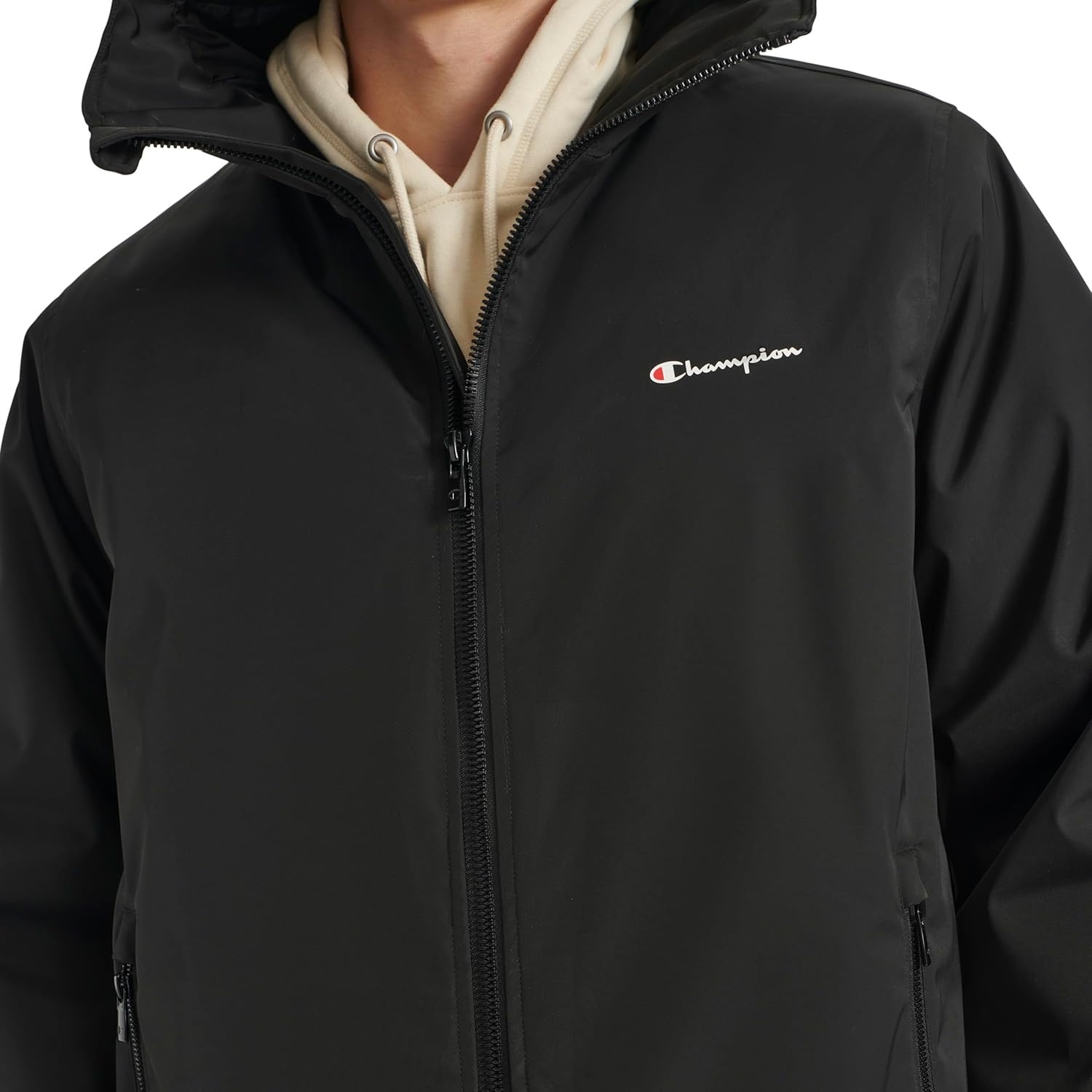image:imageChampion Mens Fulllength Sideline Hooded Jacket With Quilted LiningBlack