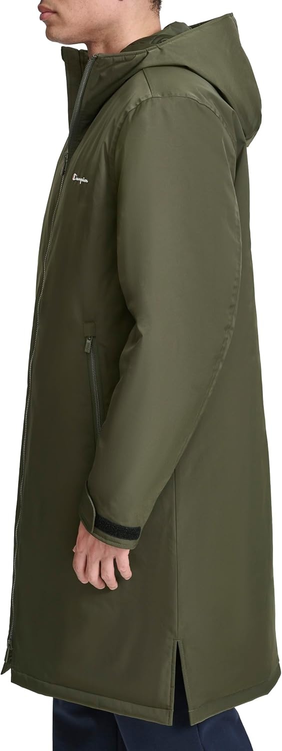 image:imageChampion Mens Fulllength Sideline Hooded Jacket With Quilted LiningForest Night