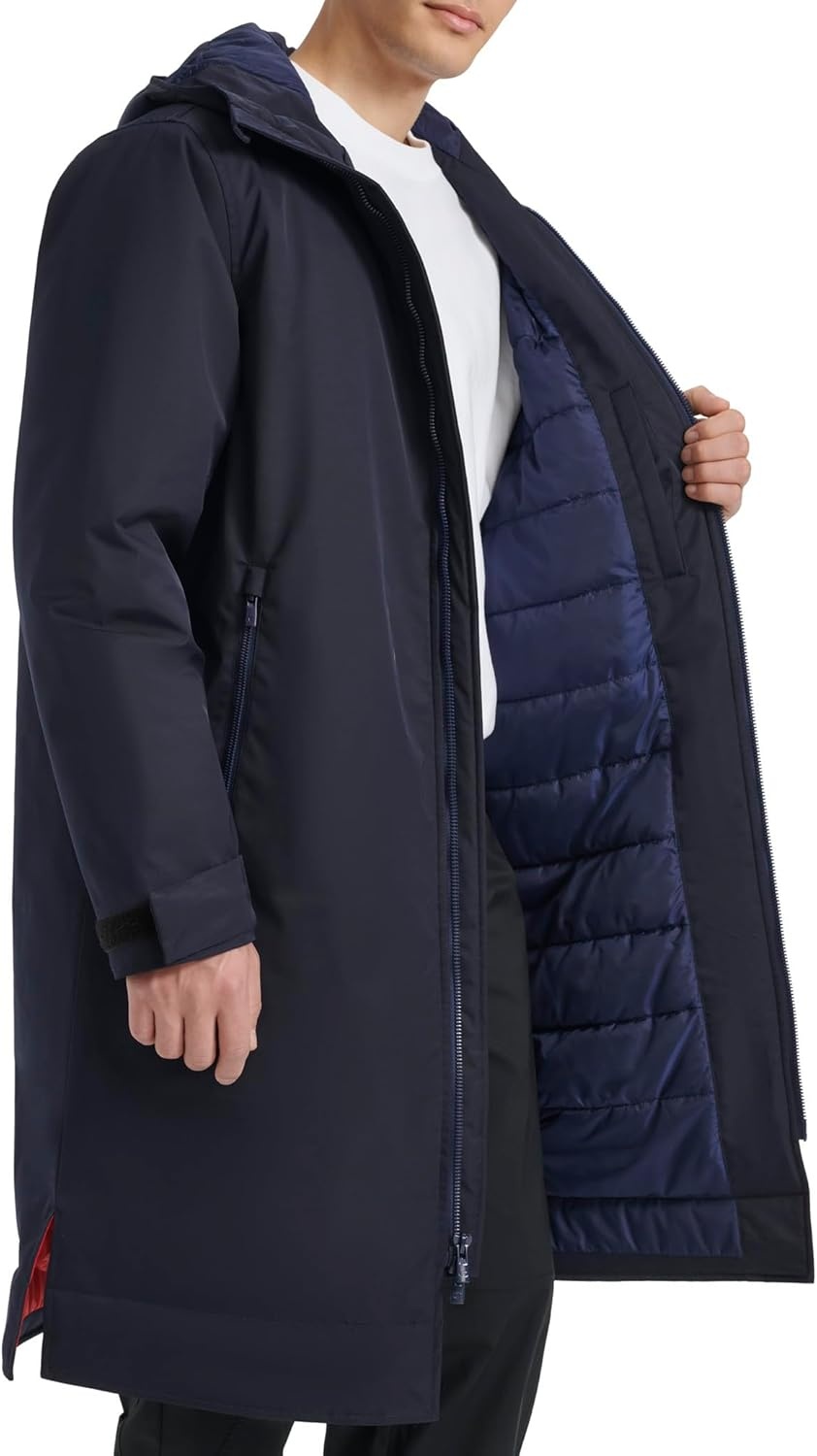 image:imageChampion Mens Fulllength Sideline Hooded Jacket With Quilted LiningPeacoat