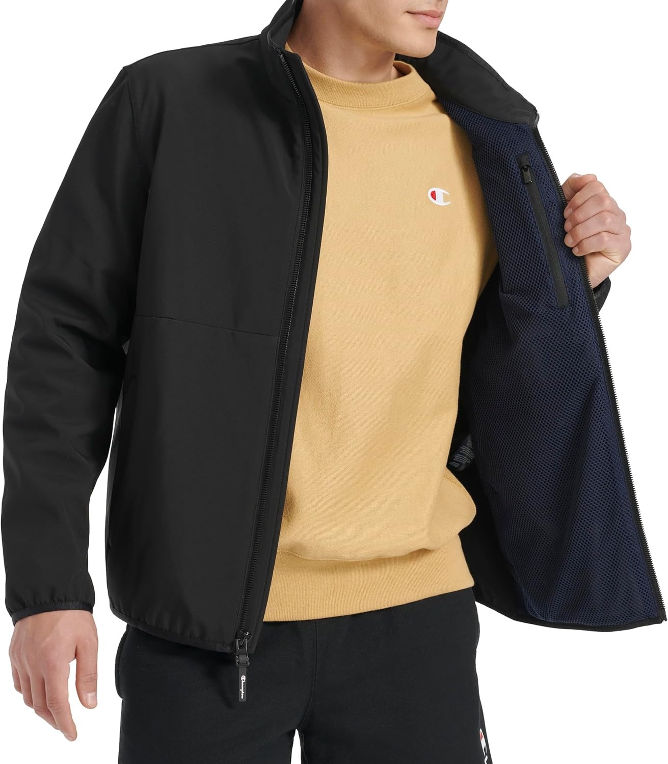 image:imageChampion Mens Lightweight Active Soft Shell Jacket With Stand CollarBlack