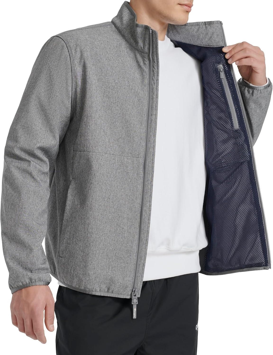 image:imageChampion Mens Lightweight Active Soft Shell Jacket With Stand CollarHeather Grey