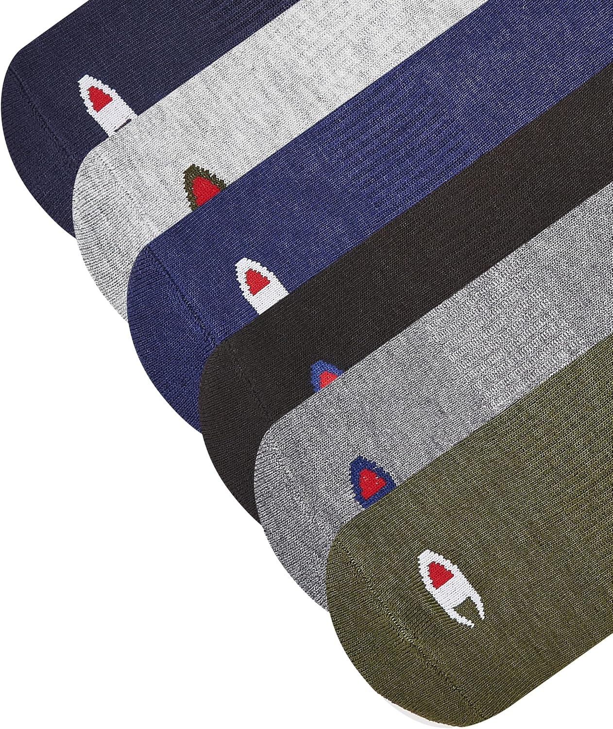 image:imageChampion Mens Low Cut Beathable MoistureWicking Athletic Socks 6PackGreen Assorted