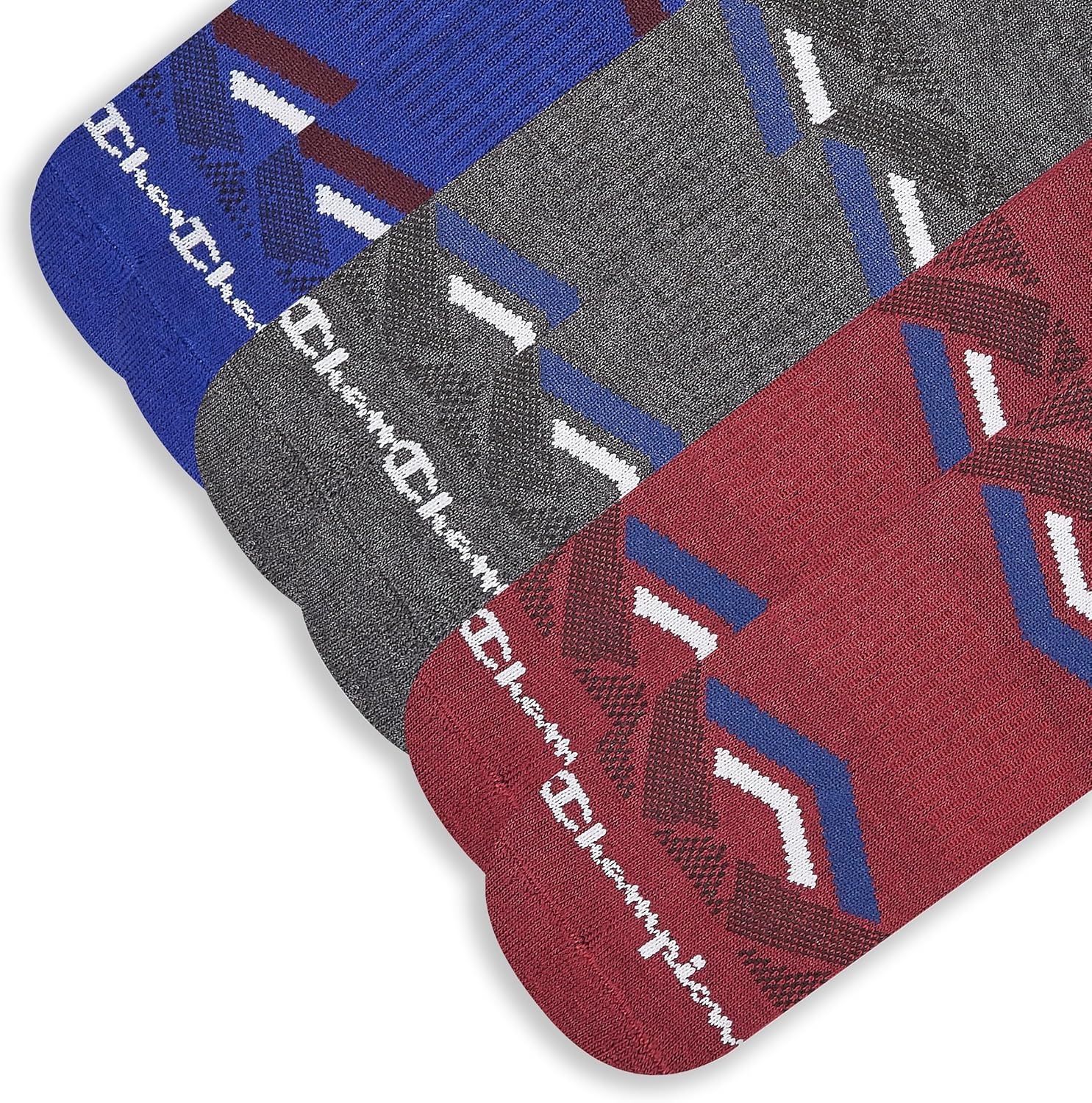 image:imageChampion Mens Low Cut Beathable MoistureWicking Athletic Socks 6PackRedBlue Multi Logo