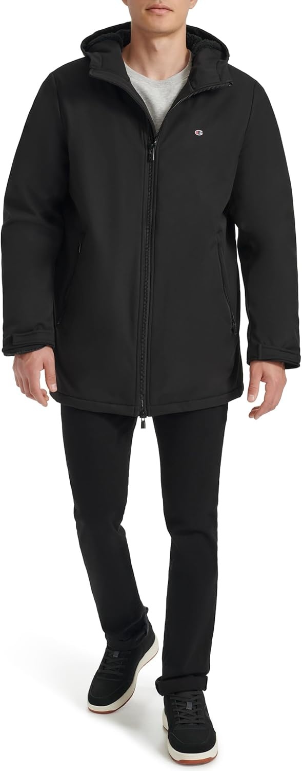 image:imageChampion Mens Midlength Soft Shell Performance Jacket With Sherpa LiningBlack