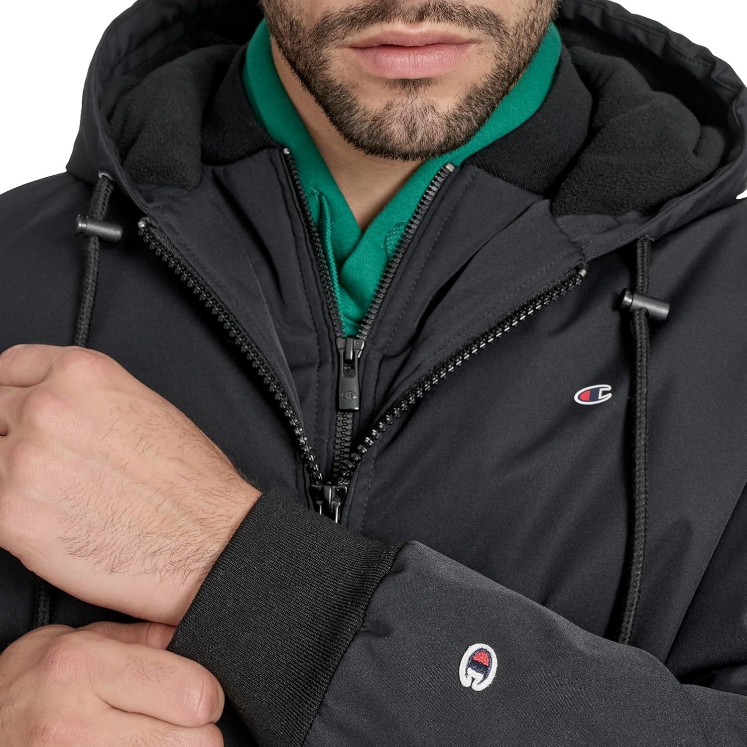 image:imageChampion Mens Midlength Soft Shell Performance Jacket With Sherpa LiningBlack Flex Tech