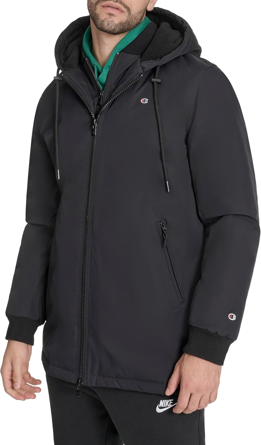 image:imageChampion Mens Midlength Soft Shell Performance Jacket With Sherpa LiningBlack Flex Tech