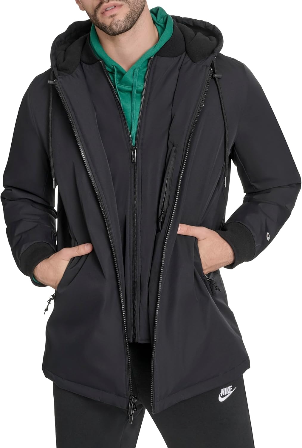 image:imageChampion Mens Midlength Soft Shell Performance Jacket With Sherpa LiningBlack Flex Tech