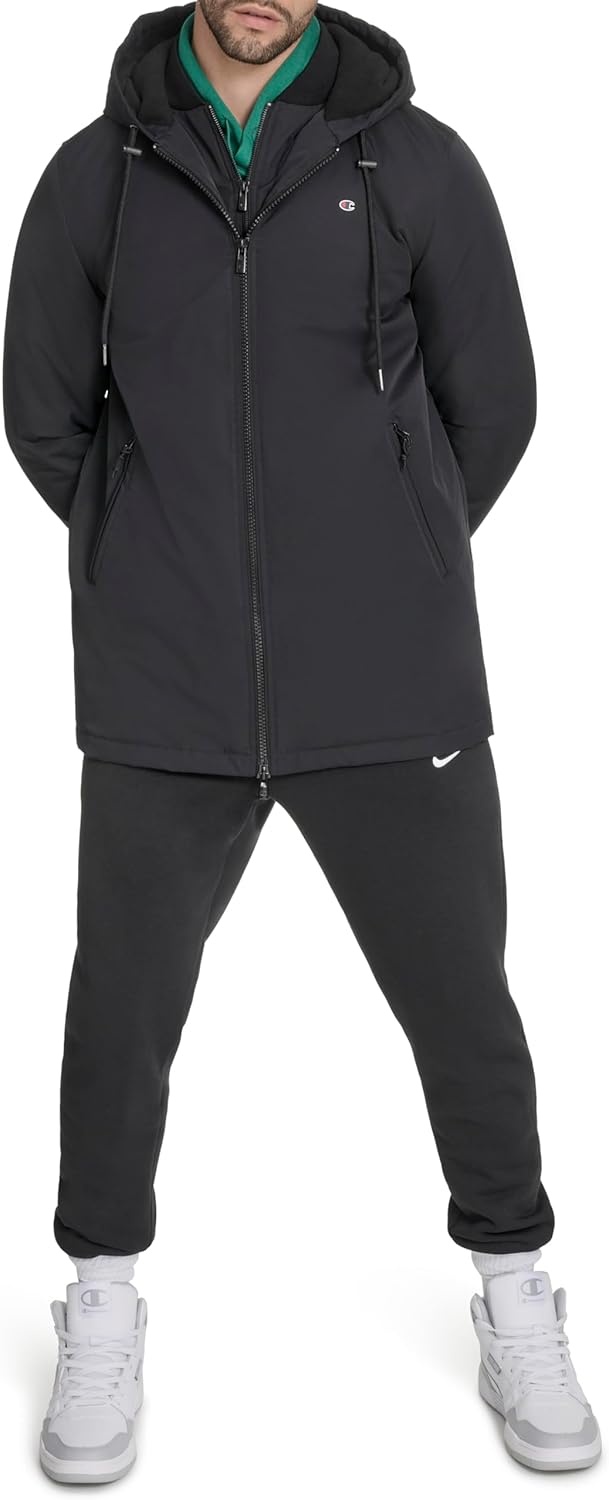 image:imageChampion Mens Midlength Soft Shell Performance Jacket With Sherpa LiningBlack Flex Tech