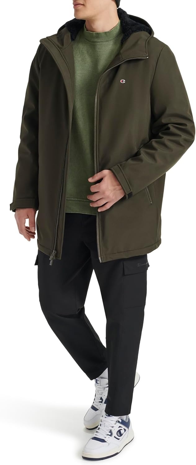 image:imageChampion Mens Midlength Soft Shell Performance Jacket With Sherpa LiningForest Night