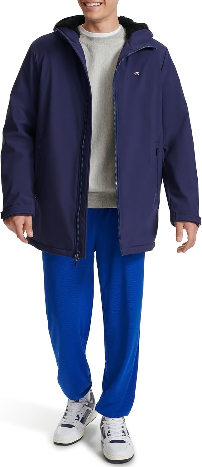 image:imageChampion Mens Midlength Soft Shell Performance Jacket With Sherpa LiningPeacoat