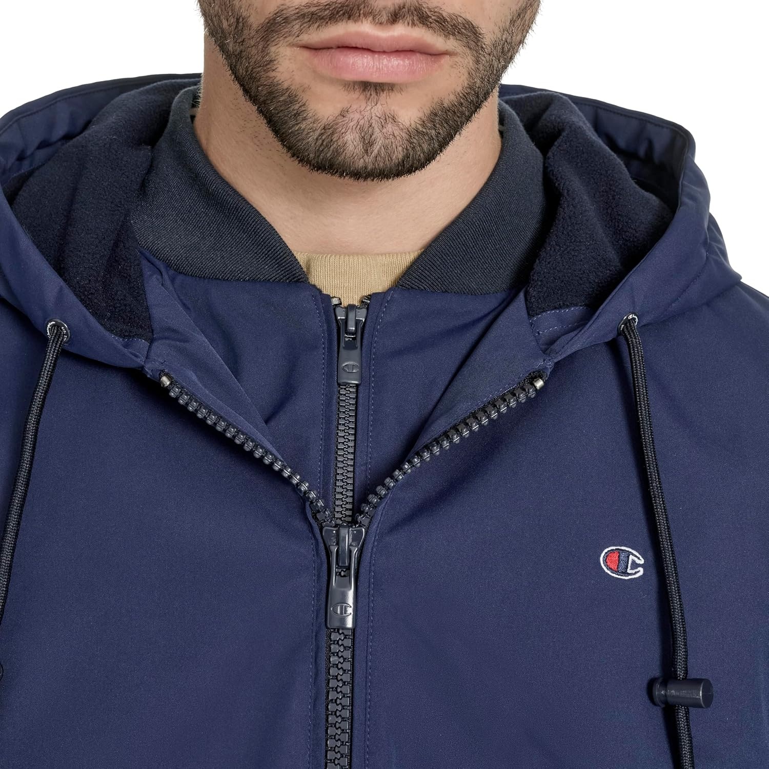 image:imageChampion Mens Midlength Soft Shell Performance Jacket With Sherpa LiningPeacoat Flex Tech