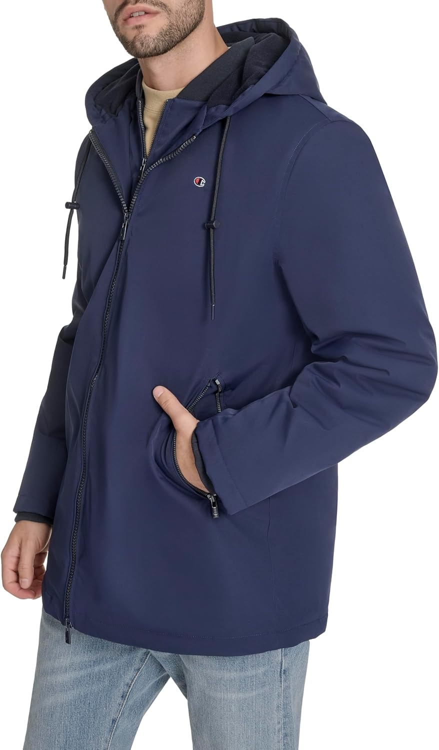 image:imageChampion Mens Midlength Soft Shell Performance Jacket With Sherpa LiningPeacoat Flex Tech