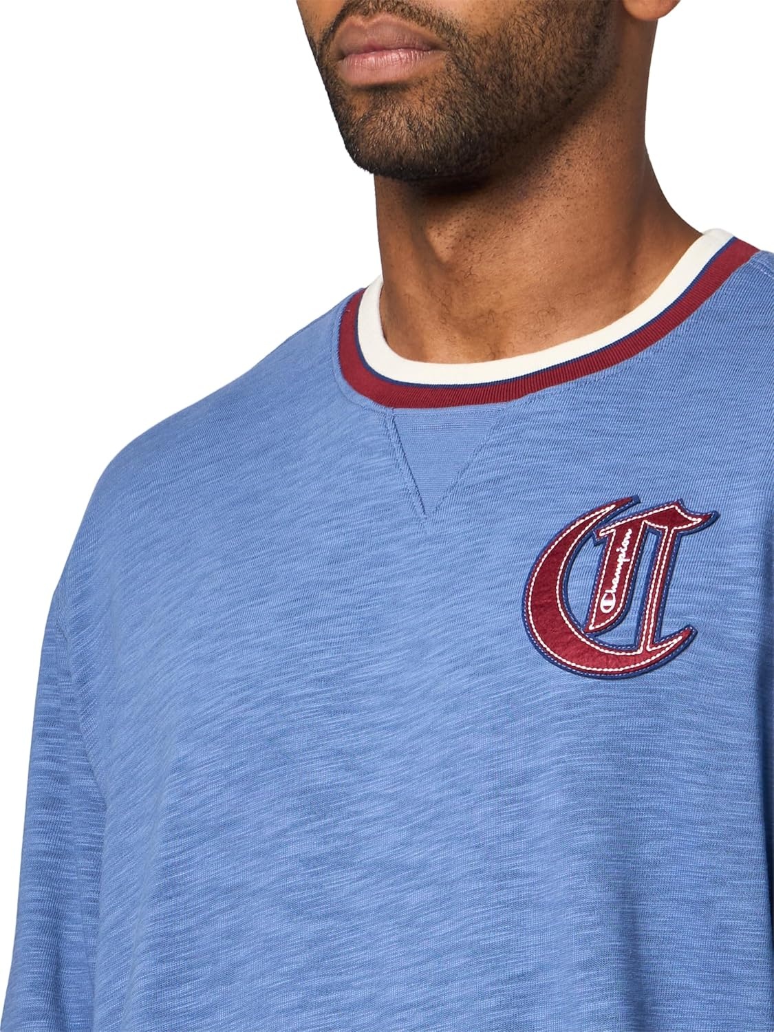 image:imageChampion Mens Modern Retro 100 Washed Cotton Crewneck Sweatshirt Standard FitCoastal Fjord
