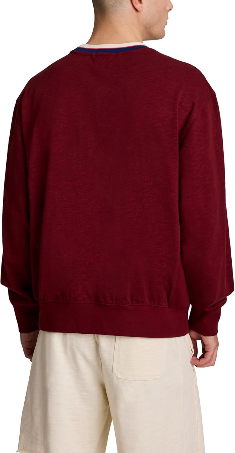image:imageChampion Mens Modern Retro 100 Washed Cotton Crewneck Sweatshirt Standard FitPomegranate