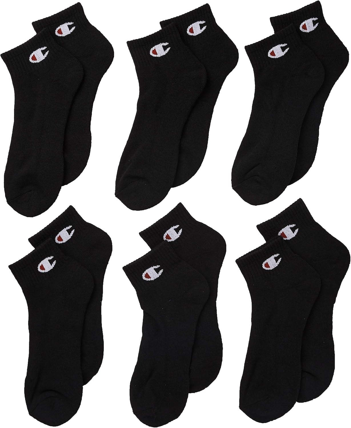 image:imageChampion Mens MoistureWicking Cushioning amp Arch Support Ankle Socks 6PackBlack 6 Pack