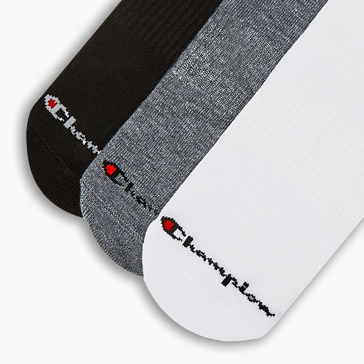 image:imageChampion Mens MoistureWicking Cushioning amp Arch Support Ankle Socks 6PackMulti White Grey Black