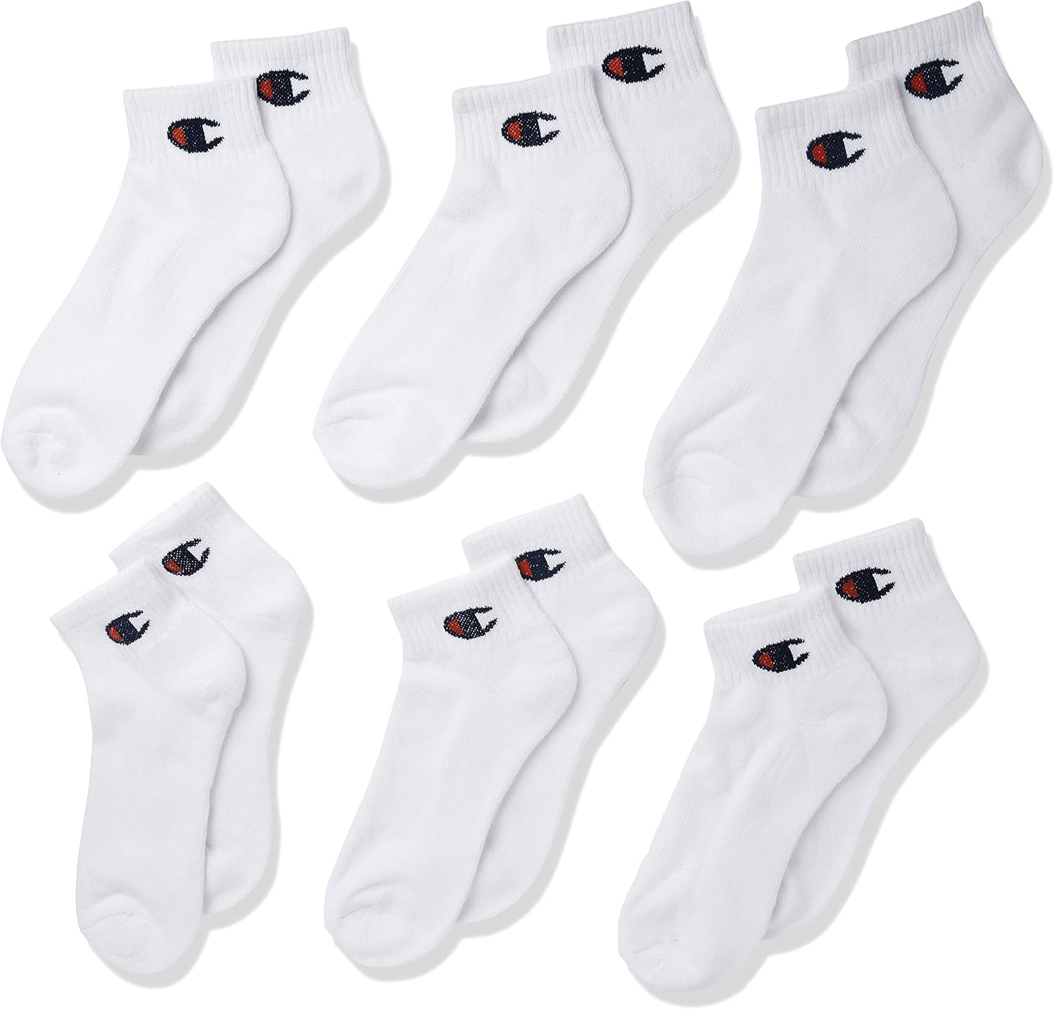 image:imageChampion Mens MoistureWicking Cushioning amp Arch Support Ankle Socks 6PackWhite 6 Pack