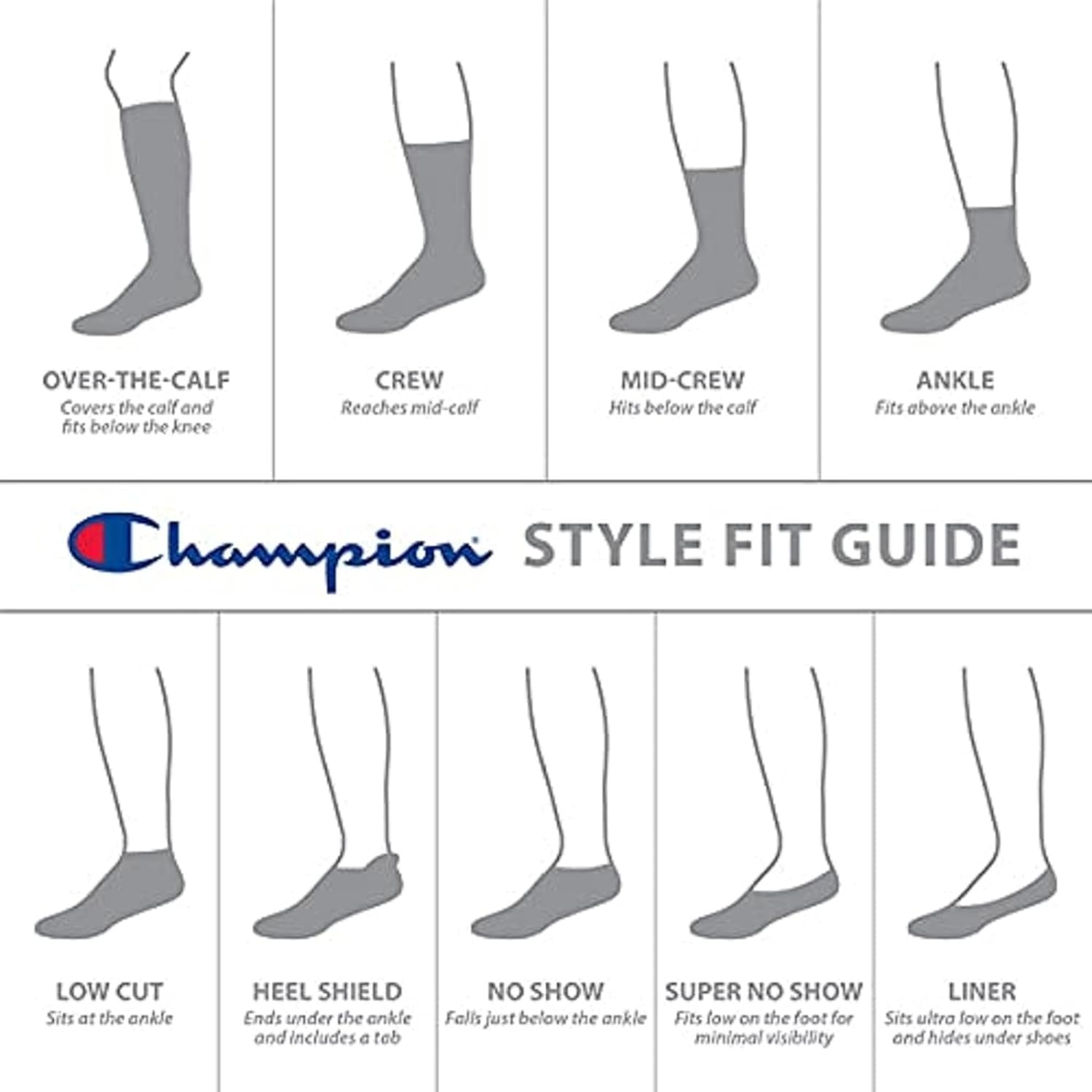 image:imageChampion Mens MoistureWicking Cushioning amp Arch Support Ankle Socks 6PackWhiteGreyBlack 6 Pack