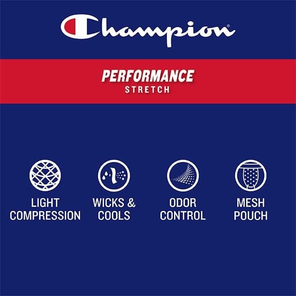 image:imageChampion Mens Performance Stretch Boxer Briefs 3 Pack SXXLLong Leg Black 3 Pack