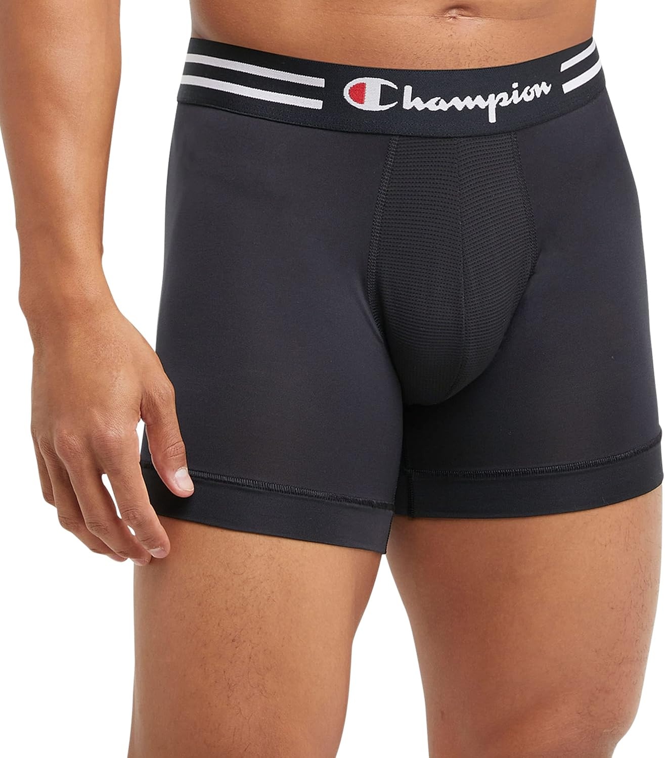 image:imageChampion Mens Performance Stretch Boxer Briefs 3 Pack SXXLRegular Leg Black 3 Pack