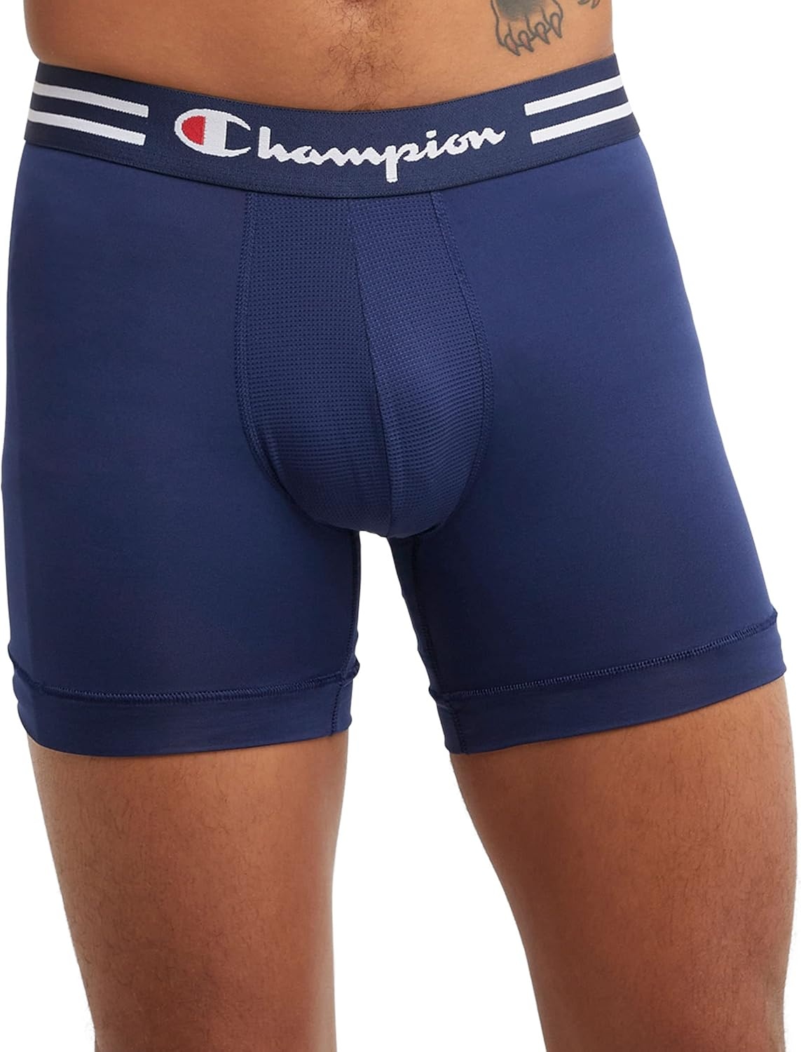 image:imageChampion Mens Performance Stretch Boxer Briefs 3 Pack SXXLRegular Leg NavyElectric CyanRed 3 Pack