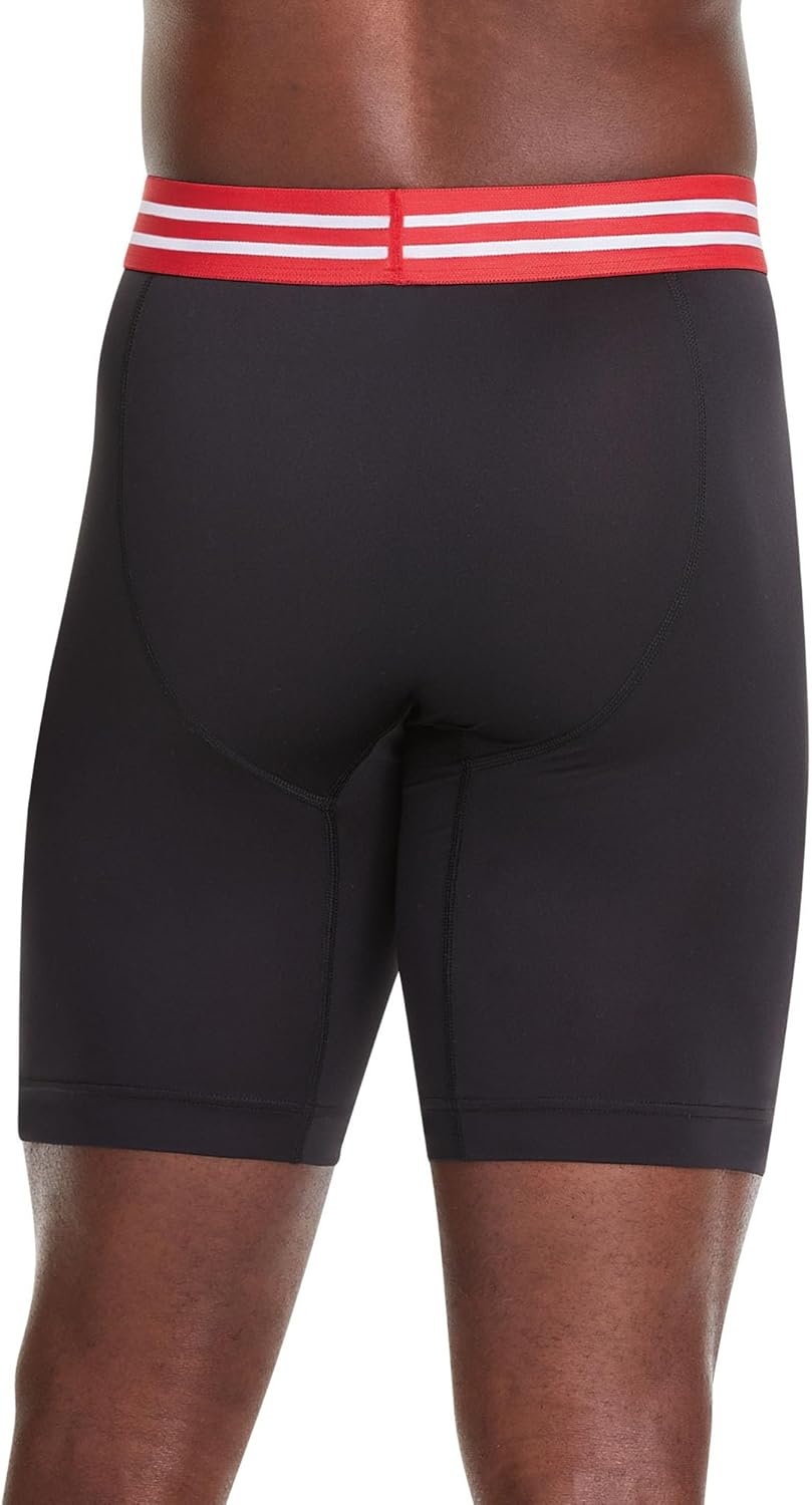 image:imageChampion Mens Performance Stretch Boxer Briefs 4 Pack SXXLLong Leg Black 4 Pack