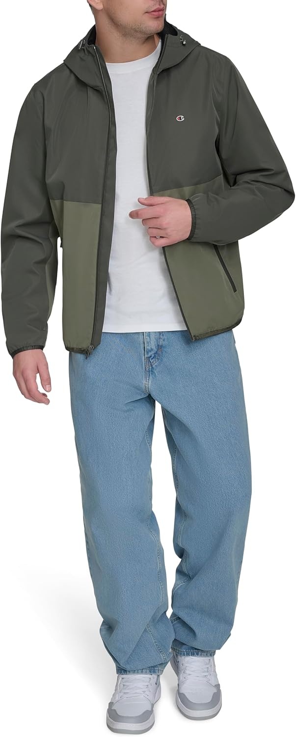 image:imageChampion Mens Performance Windbreaker Rain Jacket With HoodChambray Blue