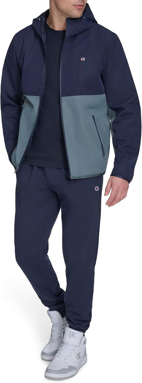 image:imageChampion Mens Performance Windbreaker Rain Jacket With HoodPeacoatStormy Weather
