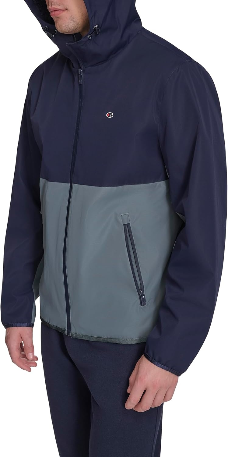 image:imageChampion Mens Performance Windbreaker Rain Jacket With HoodPeacoatStormy Weather