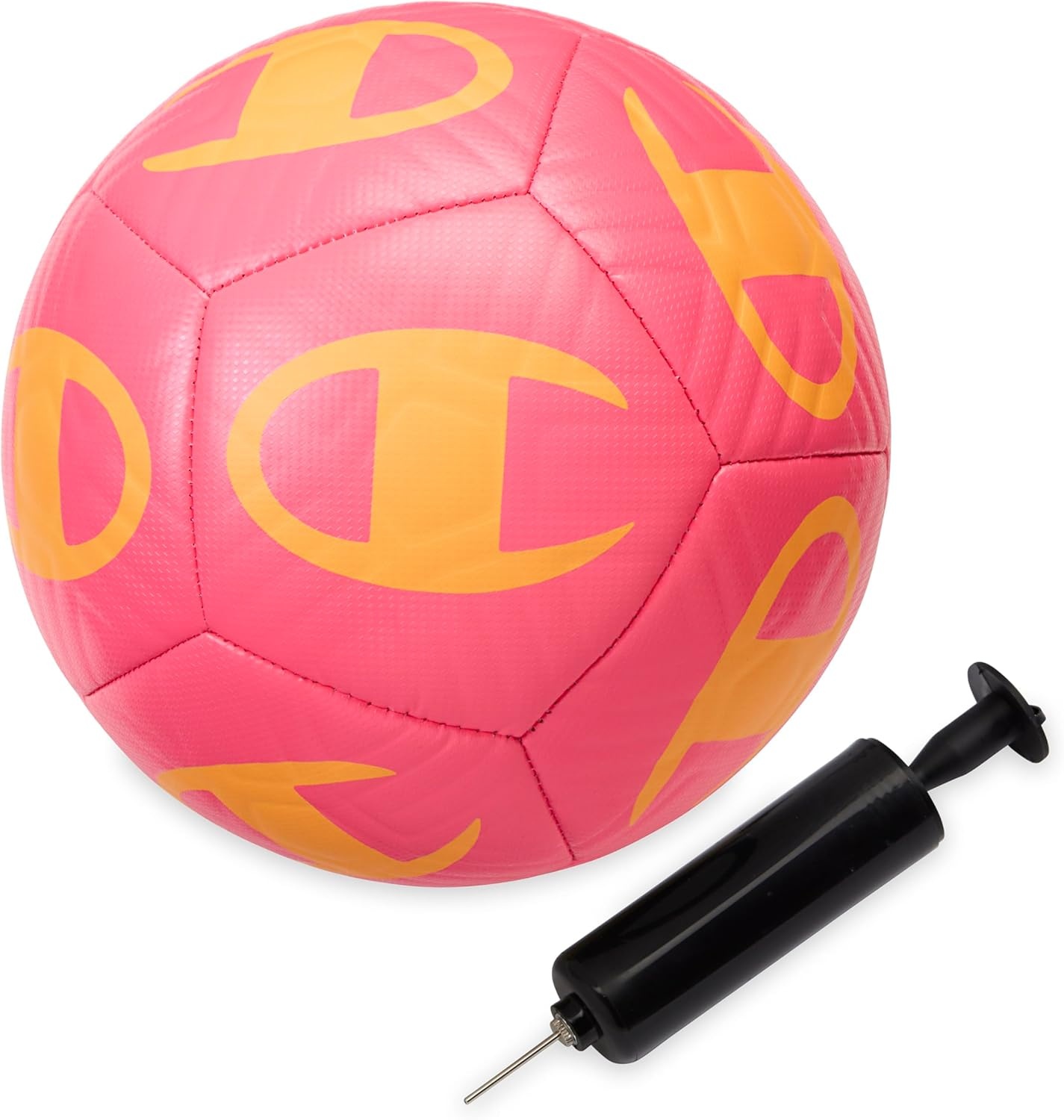 image:imageChampion Playmaker Logo Deflated Soccer Ball with Pump Size 5 Soccer Ball Durable Panels for Kids Youth amp Adults IndoorOutdoor Training Ball with Inflation Hand PumpKNOCKOUT PINKORANGE POP