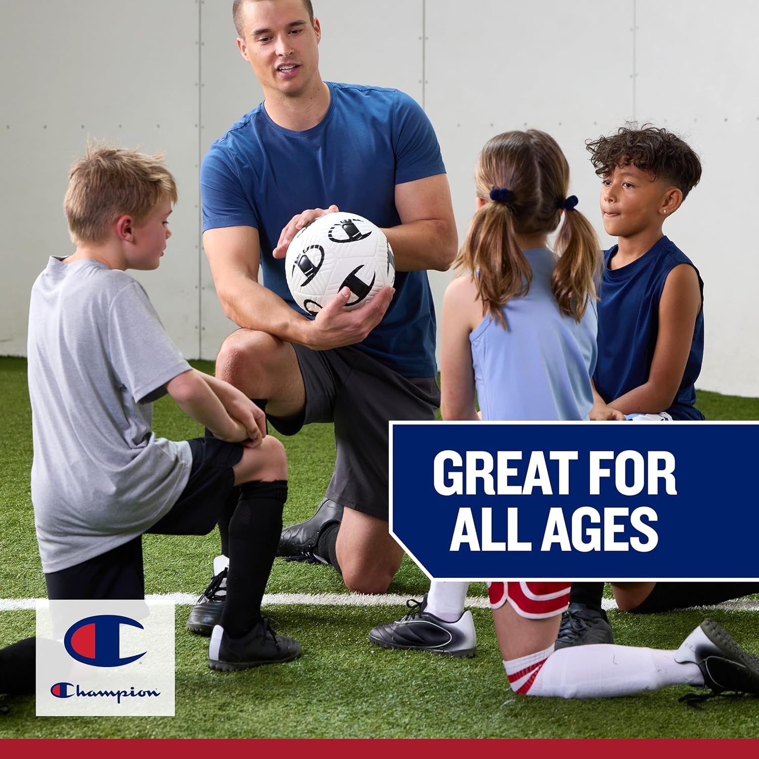image:imageChampion Playmaker Logo Deflated Soccer Ball with Pump Size 5 Soccer Ball Durable Panels for Kids Youth amp Adults IndoorOutdoor Training Ball with Inflation Hand PumpEVENING PRIMROSEBLACK