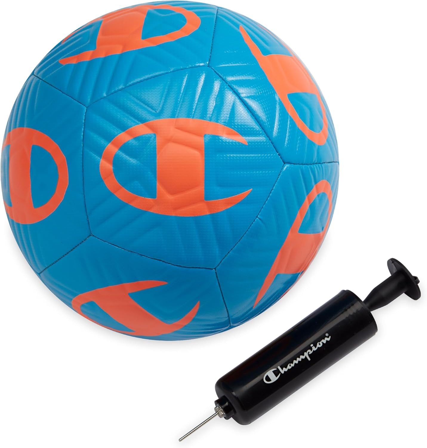 image:imageChampion Playmaker Logo Deflated Soccer Ball with Pump Size 5 Soccer Ball Durable Panels for Kids Youth amp Adults IndoorOutdoor Training Ball with Inflation Hand PumpFierce TideVery Coral