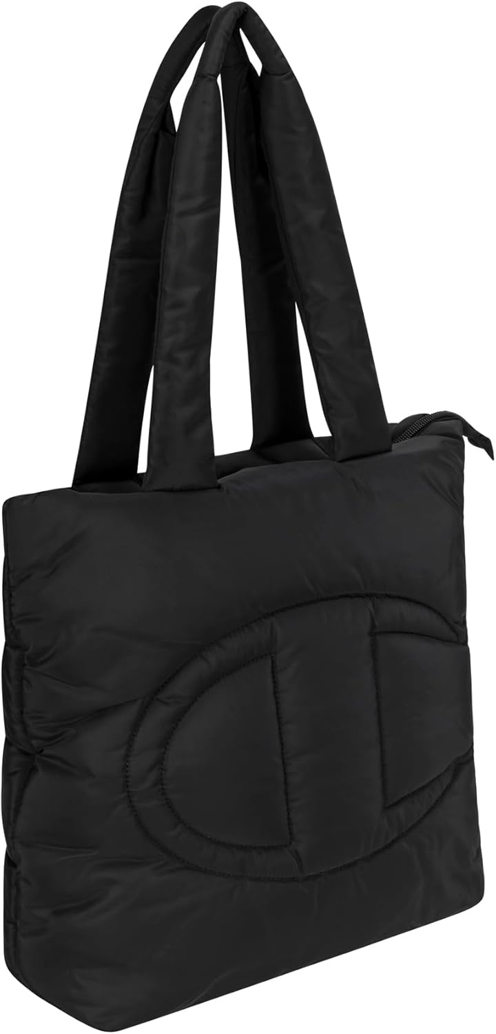 image:imageChampion Quilted Billie Tote Bag in Memory Cloth With Zip Closure for Work Travel Daily UseBlack