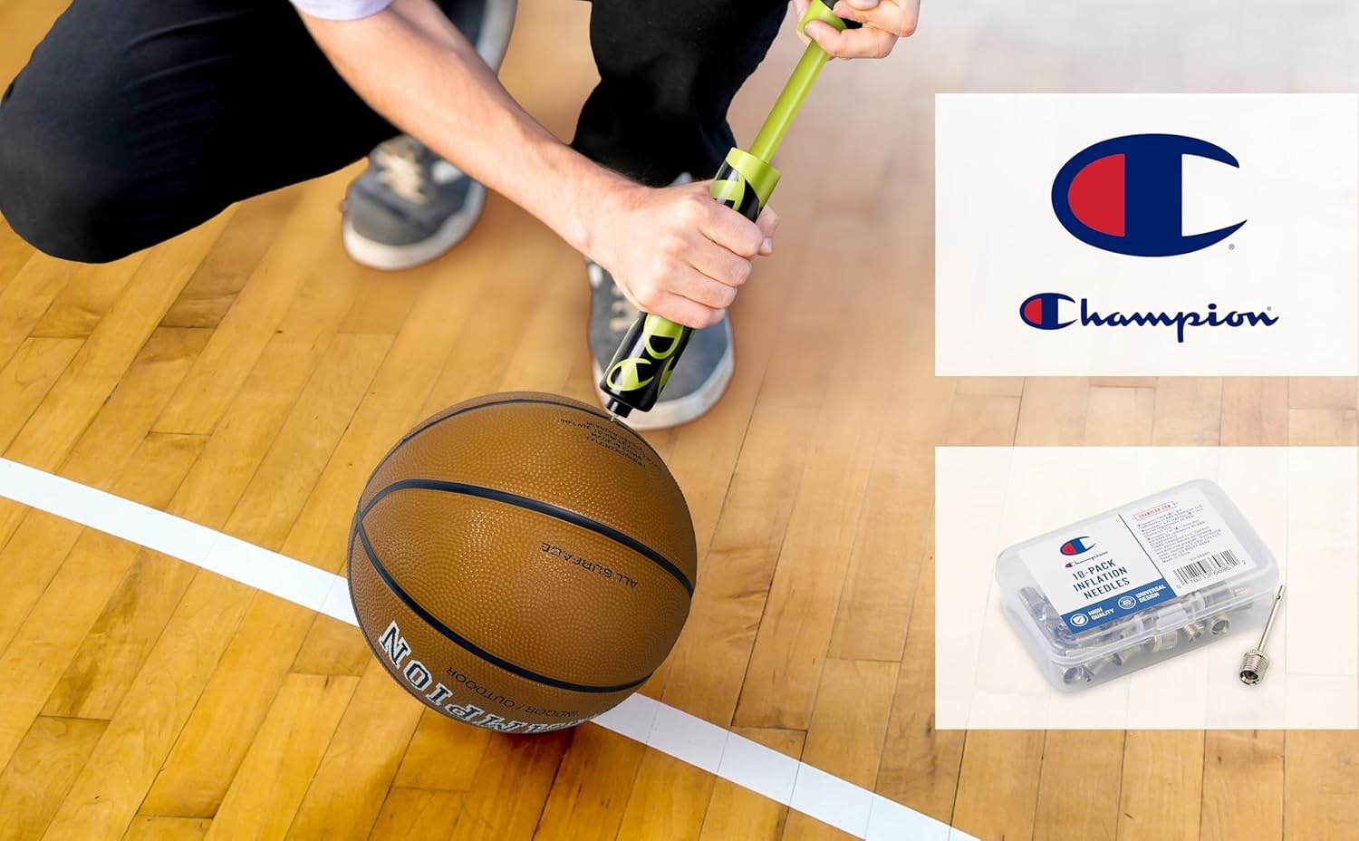 image:imageChampion Replacement Ball Pump with Metal Inflation Replacement Needles for Sports Balls with Compact Case Compatible with Most Pumps for Basketball Soccer Football Volleyball amp Yoga BallsMetallic