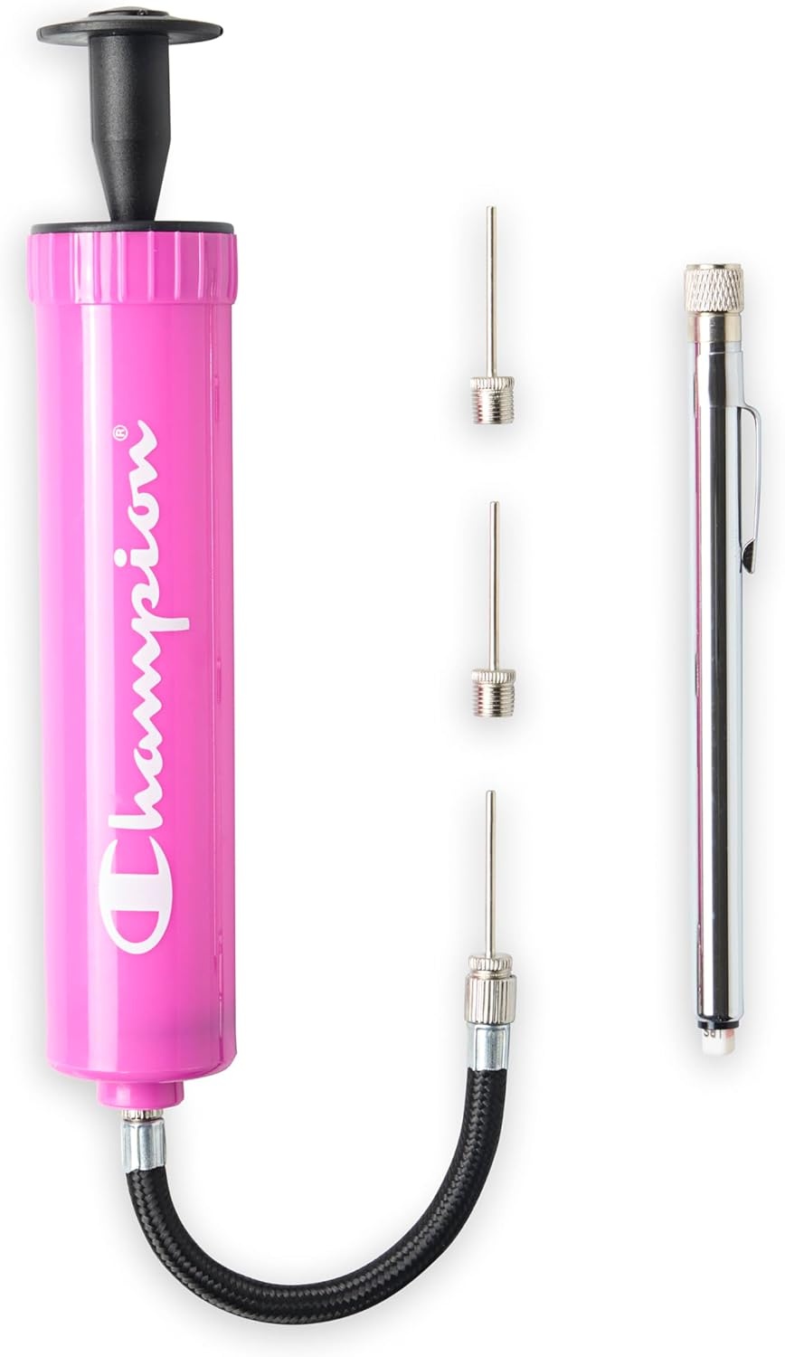 image:imageChampion Replacement Ball Pump with Metal Inflation Replacement Needles for Sports Balls with Compact Case Compatible with Most Pumps for Basketball Soccer Football Volleyball amp Yoga BallsPinkBlack