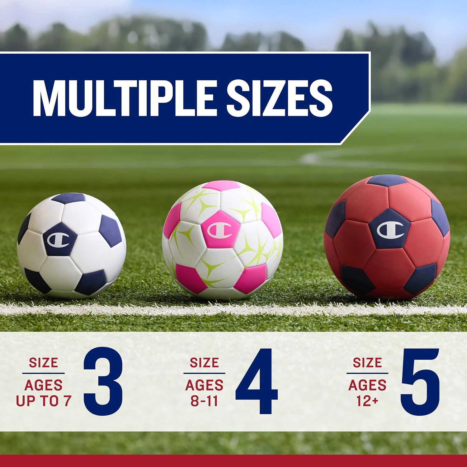 image:imageChampion Soccer Ball Youth amp Adult Matte Finish 32Panel Design Enhanced Control Sizes PVC Cover Sizes 34 and 5 for Indoor amp Outdoor Training Includes 6 PumpWhiteOptic PinkEvening Primrose