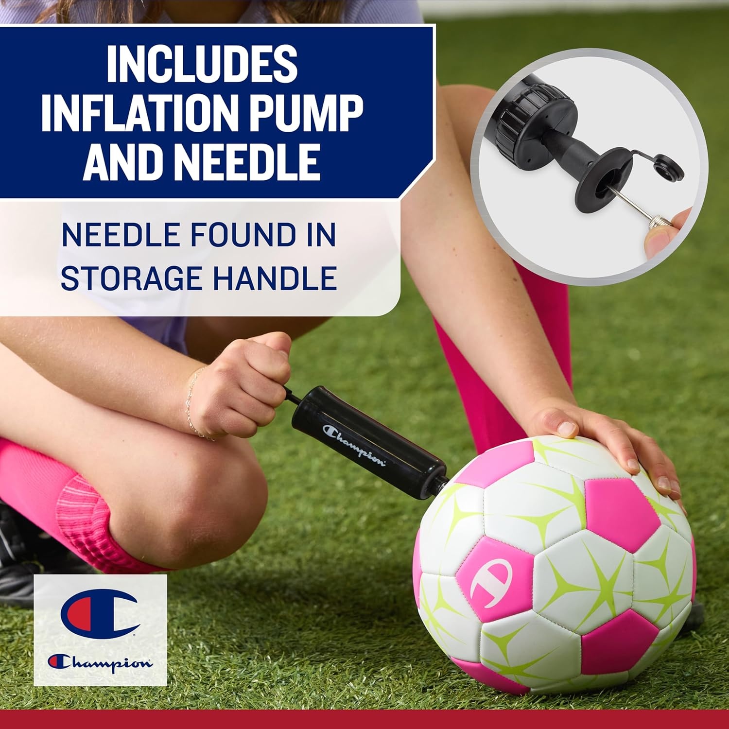 image:imageChampion Soccer Ball Youth amp Adult Matte Finish 32Panel Design Enhanced Control Sizes PVC Cover Sizes 34 and 5 for Indoor amp Outdoor Training Includes 6 PumpMexico