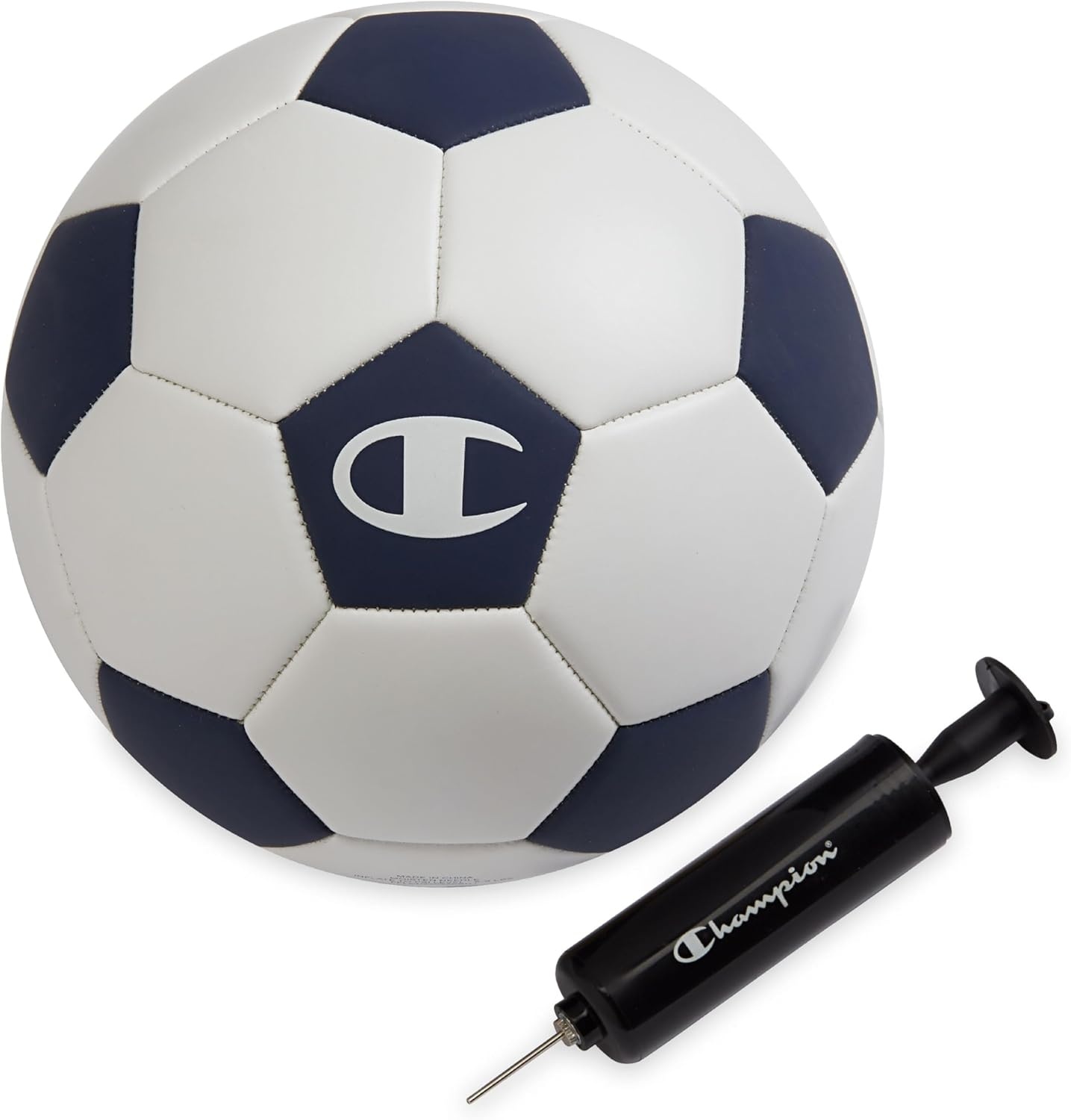 image:imageChampion Soccer Ball Youth amp Adult Matte Finish 32Panel Design Enhanced Control Sizes PVC Cover Sizes 34 and 5 for Indoor amp Outdoor Training Includes 6 PumpWhiteMedieval Blue