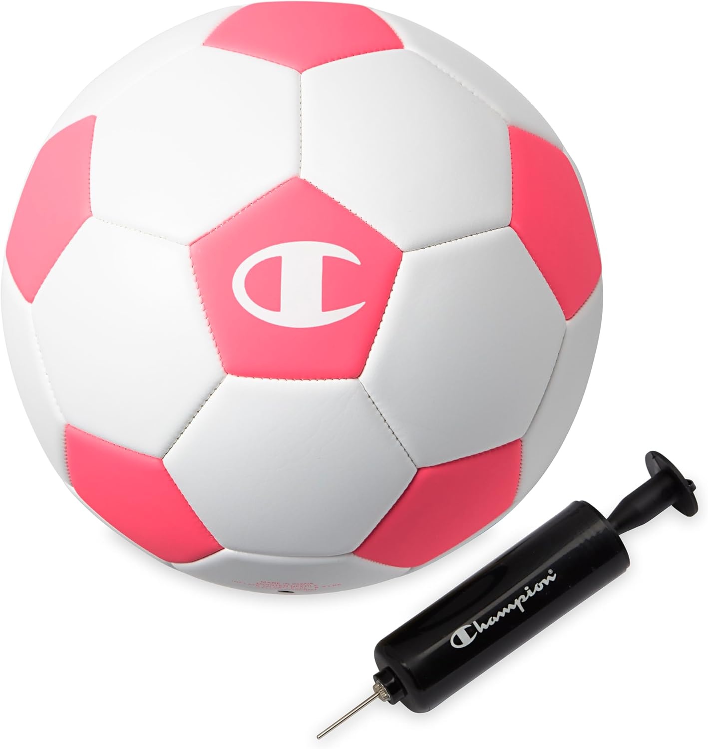 image:imageChampion Soccer Ball Youth amp Adult Matte Finish 32Panel Design Enhanced Control Sizes PVC Cover Sizes 34 and 5 for Indoor amp Outdoor Training Includes 6 PumpClassic WhiteOptic Pink