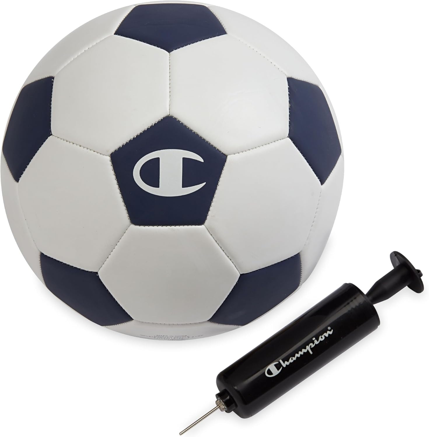 image:imageChampion Soccer Ball Youth amp Adult Matte Finish 32Panel Design Enhanced Control Sizes PVC Cover Sizes 34 and 5 for Indoor amp Outdoor Training Includes 6 PumpWhiteMedieval Blue