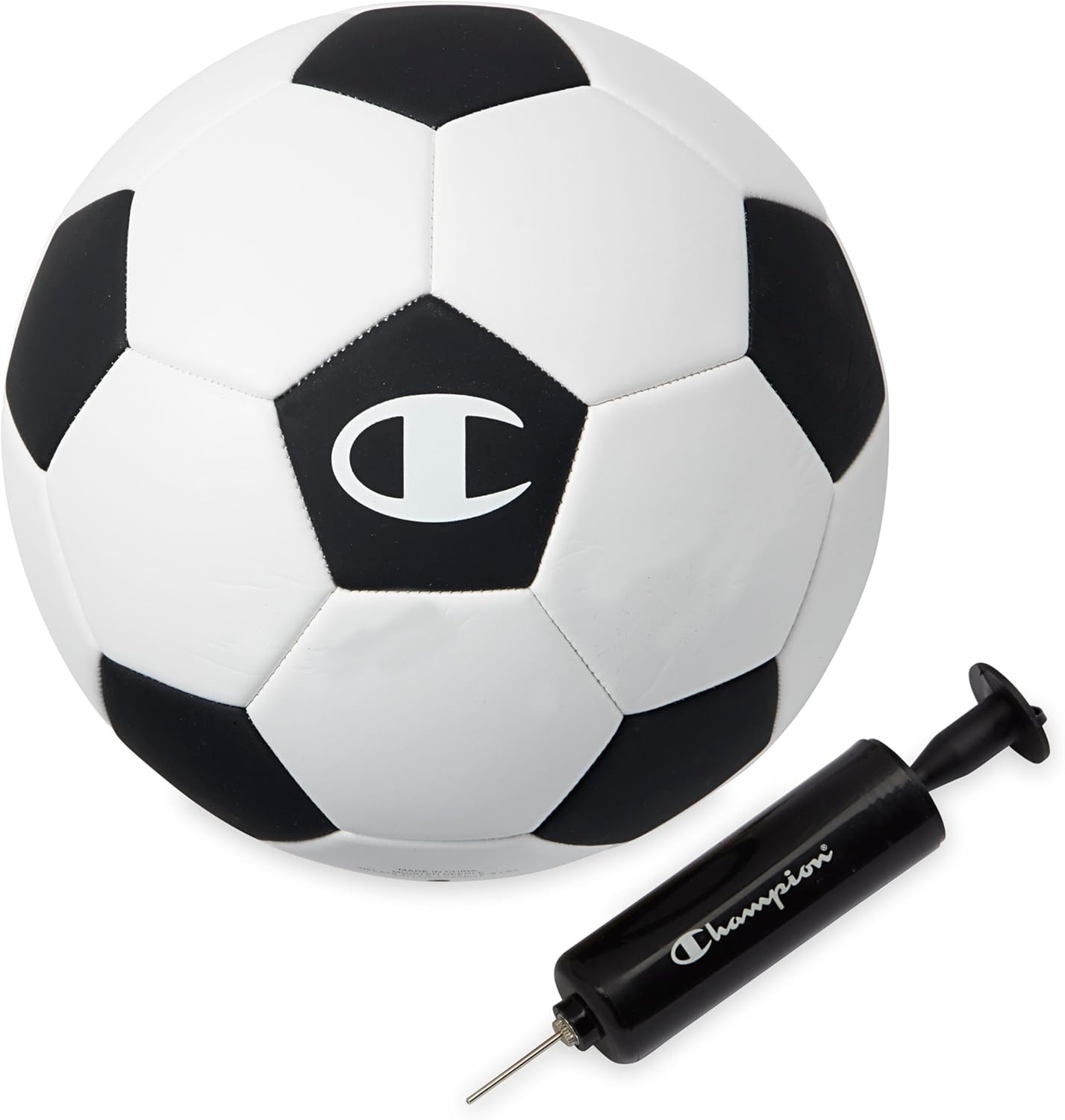 image:imageChampion Soccer Ball Youth amp Adult Matte Finish 32Panel Design Enhanced Control Sizes PVC Cover Sizes 34 and 5 for Indoor amp Outdoor Training Includes 6 PumpClassic WhiteBlack