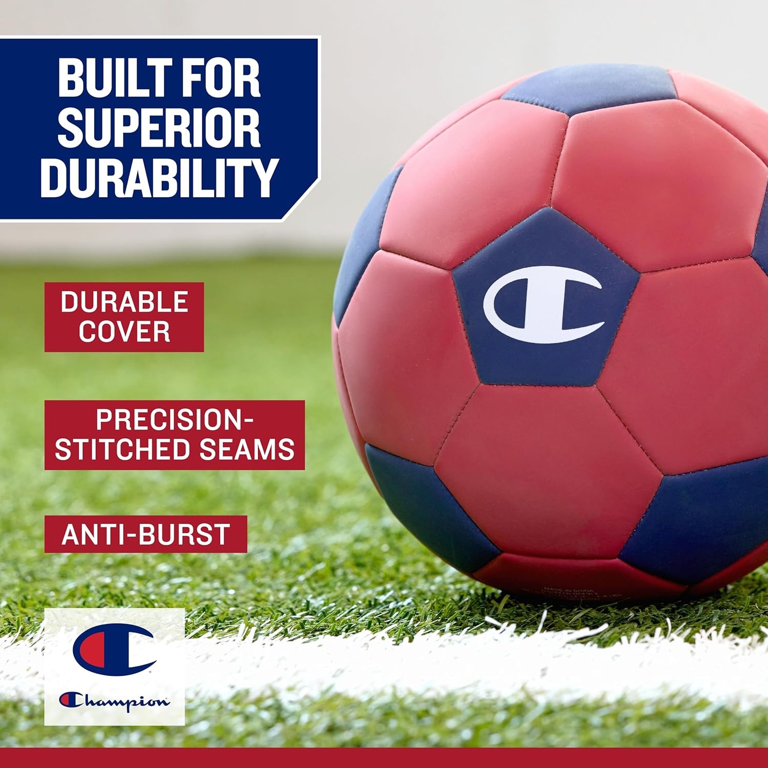 image:imageChampion Soccer Ball Youth amp Adult Matte Finish 32Panel Design Enhanced Control Sizes PVC Cover Sizes 34 and 5 for Indoor amp Outdoor Training Includes 6 PumpClassic WhiteOptic Pink