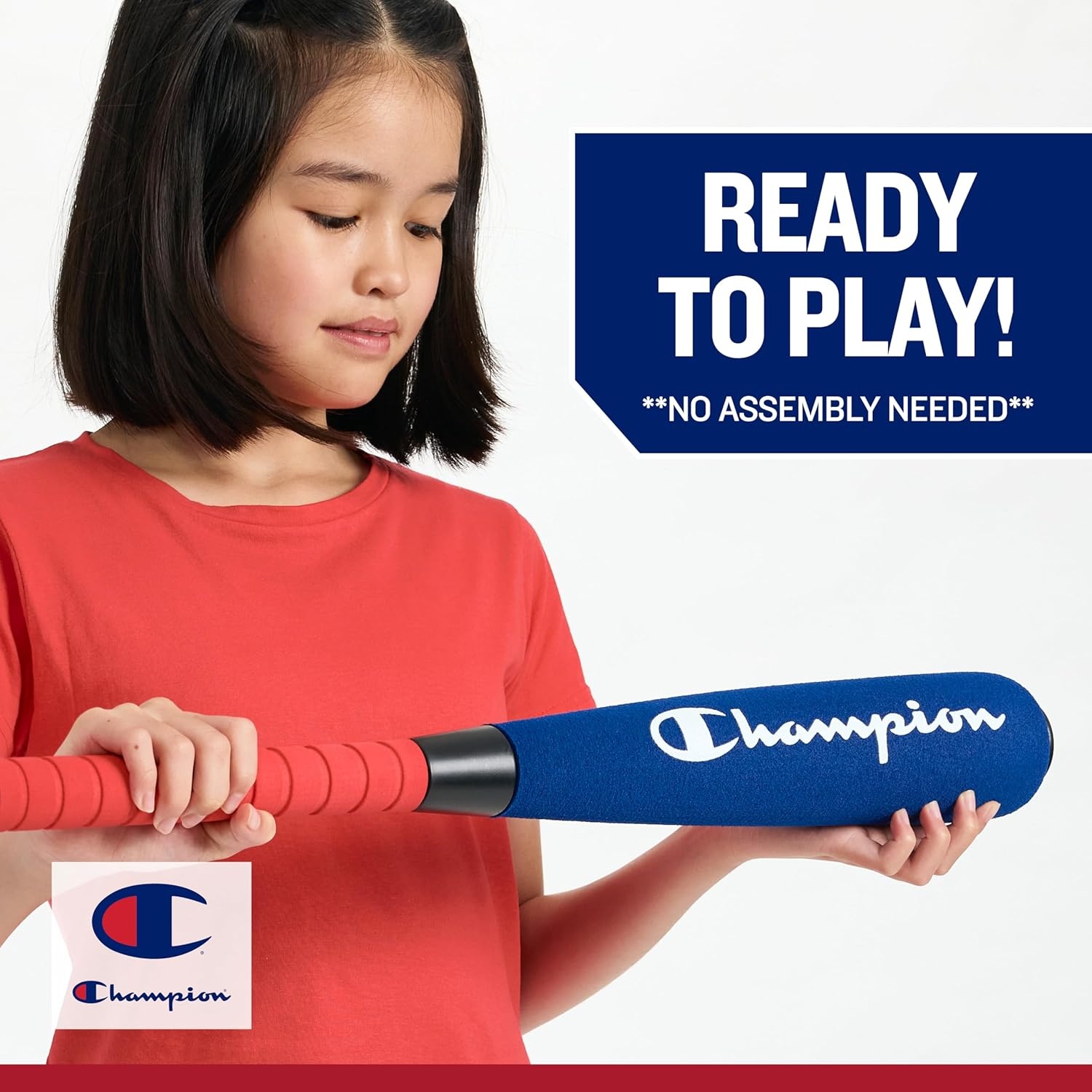 image:imageChampion Toddler Baseball Set RedBlack Big Fly Foam Bat and Soft Ball Kit for Kids Ages 3 Oversized 24 Lightweight Bat with Molded Core for Safe Indoor or Outdoor PlayRedWhiteBlue